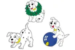 Three ute dalmatian puppies 