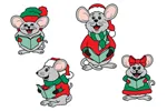 Four traditional caroling mice