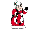 Mrs. Claus waving adds a welcoming decoratio to your yard