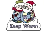 Keep warm yard art pattern has a snuggly Santa and Mrs. Claus in blankets