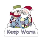 Keep warm yard art pattern has a snuggly Santa and Mrs. Claus in blankets