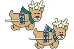 Country reindeer yard art pattern coordinate perfectly with the snowman in sleigh