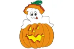 Ghost in pumpkin is a cute Halloween decoration for your front yard