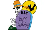 Skeleton with tombstone is a cute and fun Halloween yard art pattern