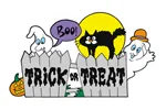 The trick or treat fence is a fun and festive Halloween decoration