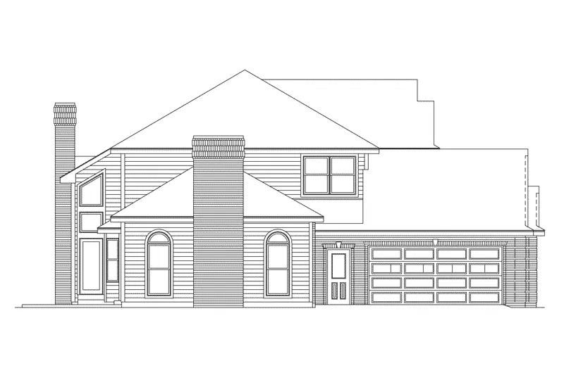 Traditional House Plan Left Elevation - Brentwood Traditional Home 003D-0004 - Search House Plans and More