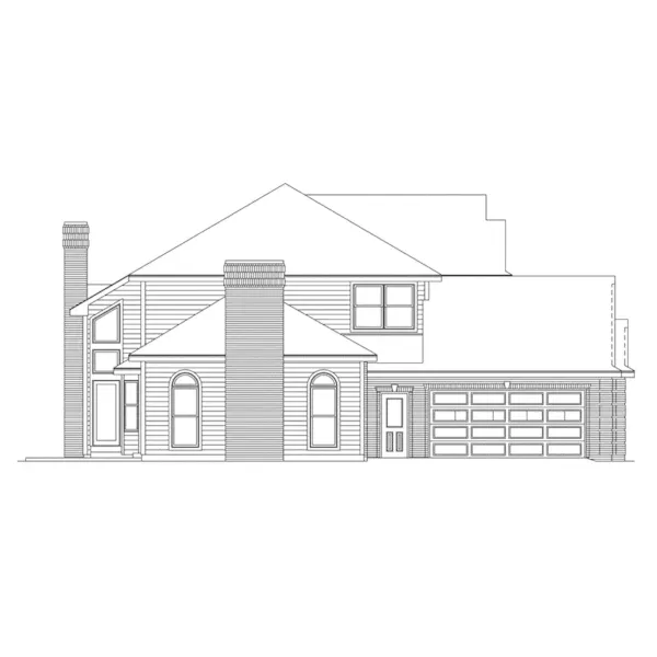 Traditional House Plan Left Elevation - Brentwood Traditional Home 003D-0004 - Search House Plans and More