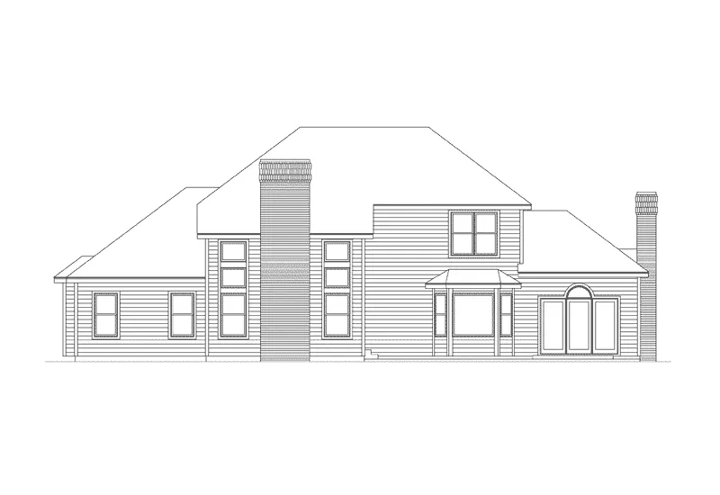 Traditional House Plan Rear Elevation - Brentwood Traditional Home 003D-0004 - Search House Plans and More