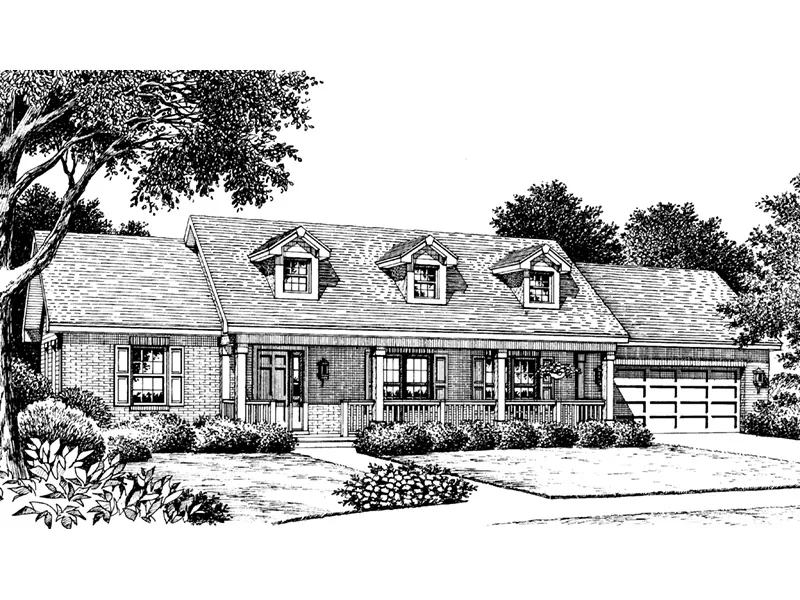 Colonial House Plan Front Image of House - Ryland Ranch Home 005D-0001 - Shop House Plans and More