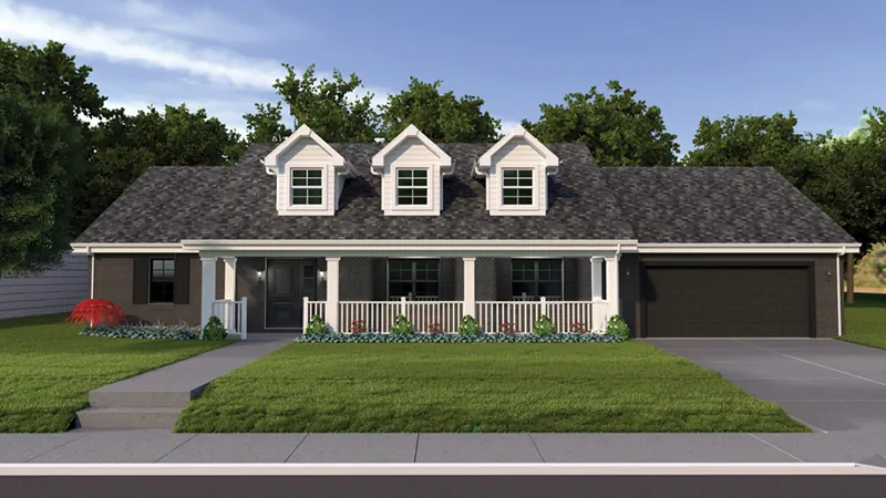 Ranch House Plan Front Photo 02 - Ryland Ranch Home 005D-0001 - Shop House Plans and More