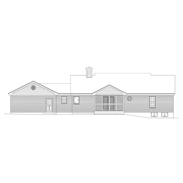 Country House Plan Rear Elevation - Rockwood Country Ranch Home  006D-0003 - Shop House Plans and More