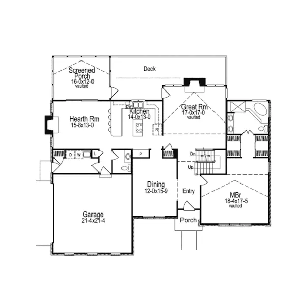 Traditional House Plan First Floor - Osborne Traditional Home 007D-0001 - Shop House Plans and More