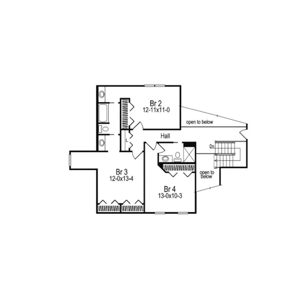 Traditional House Plan Second Floor - Osborne Traditional Home 007D-0001 - Shop House Plans and More