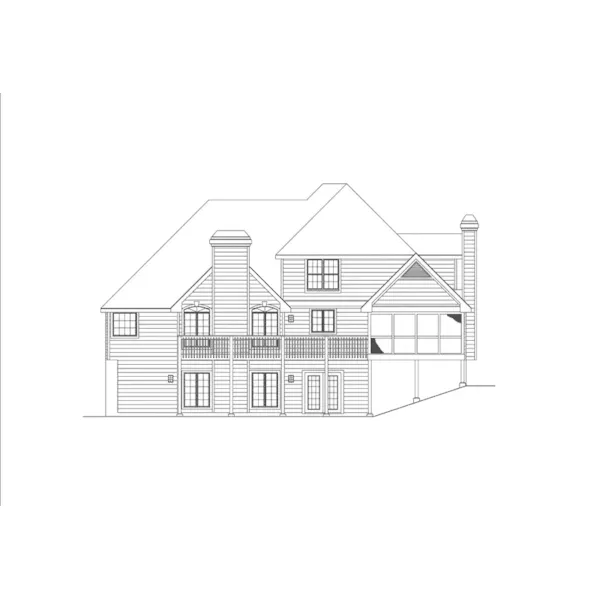 Traditional House Plan Rear Elevation - Osborne Traditional Home 007D-0001 - Shop House Plans and More