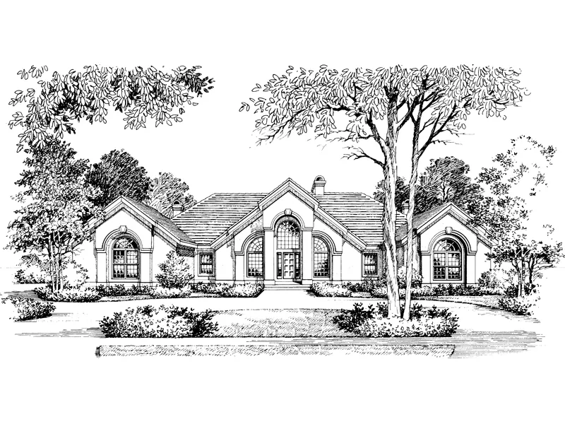 Ranch House Plan Front Image of House - Clayton Atrium Ranch Home 007D-0002 - Search House Plans and More