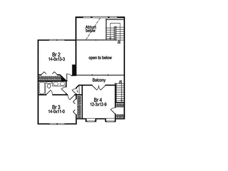 Country House Plan Second Floor - Bradford Atrium Home 007D-0003 - Search House Plans and More