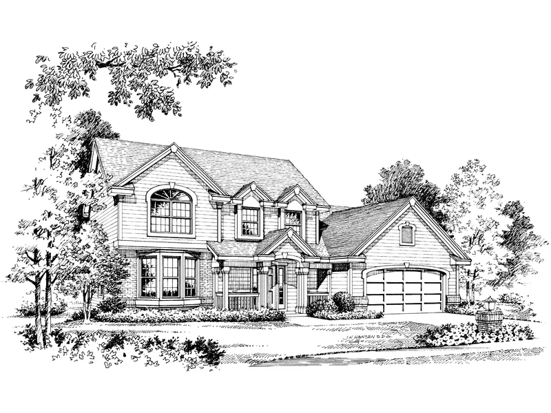 Victorian House Plan Front Image of House - Bradford Atrium Home 007D-0003 - Search House Plans and More