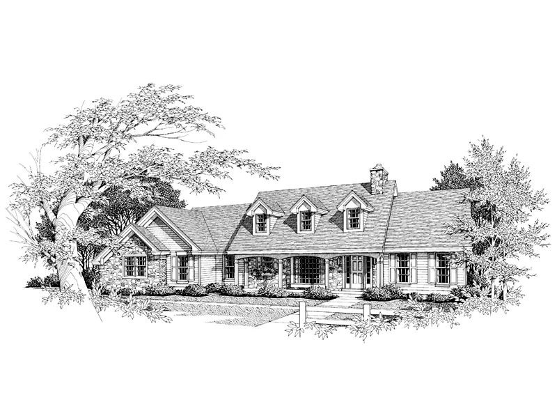 Cape Cod & New England House Plan Front Image of House - Southton Traditional Home 007D-0004 - Shop House Plans and More