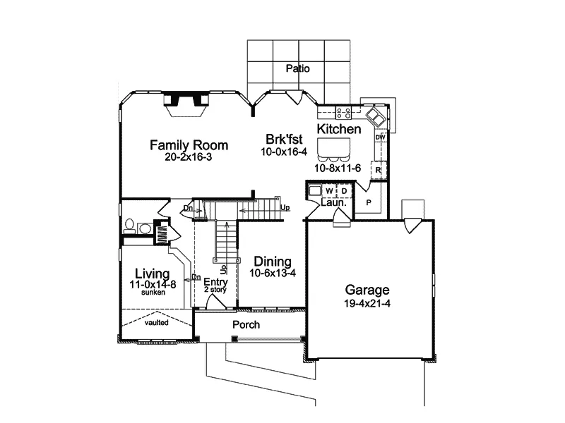 Traditional House Plan First Floor - Johnsbrook Traditional Home 007D-0005 - Search House Plans and More