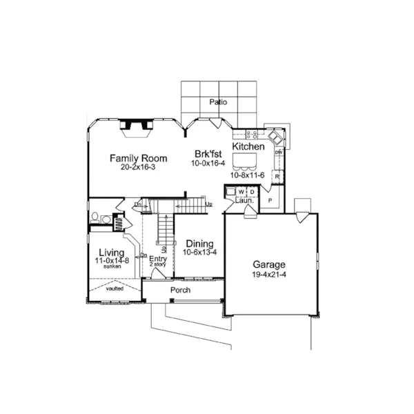 Traditional House Plan First Floor - Johnsbrook Traditional Home 007D-0005 - Search House Plans and More