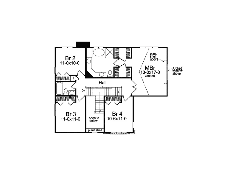 Traditional House Plan Second Floor - Johnsbrook Traditional Home 007D-0005 - Search House Plans and More