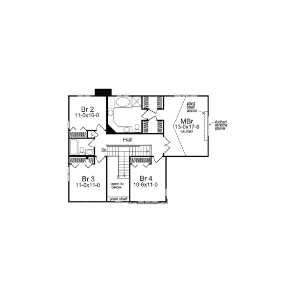 Traditional House Plan Second Floor - Johnsbrook Traditional Home 007D-0005 - Search House Plans and More