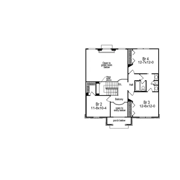 Traditional House Plan Second Floor - Vandemark Traditional Home 007D-0006 - Shop House Plans and More