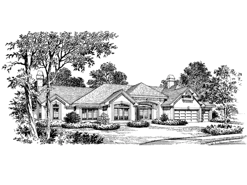 Modern House Plan Front Image of House - Altamont Ranch Home 007D-0007 - Search House Plans and More