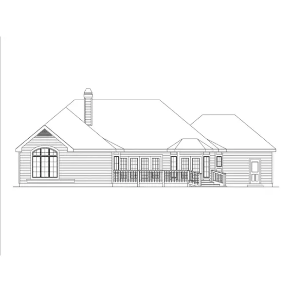 Ranch House Plan Rear Elevation - Westport Cape Cod Ranch Home 007D-0008 - Shop House Plans and More