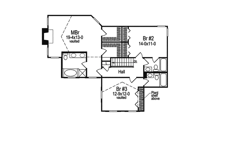 Farmhouse Plan Second Floor - Huntington Country Home 007D-0011 - Search House Plans and More