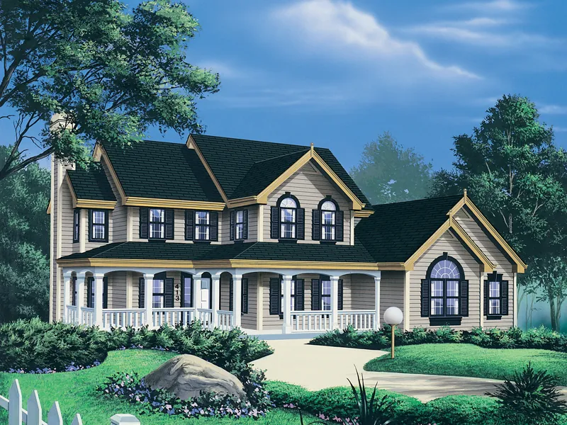 Victorian House Plan Front Image - Huntington Country Home 007D-0011 - Search House Plans and More