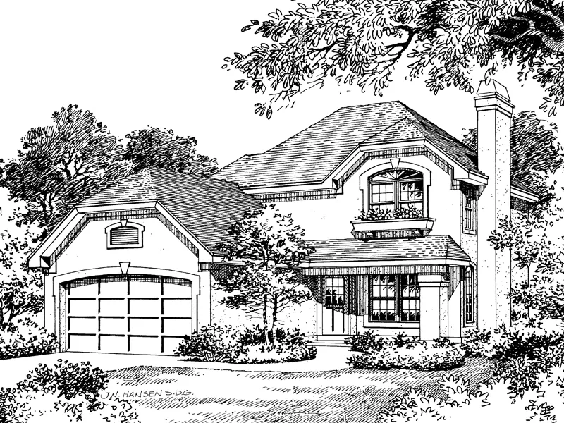 Cabin & Cottage House Plan Front Image of House - Hampton Narrow Lot Home 007D-0013 - Search House Plans and More