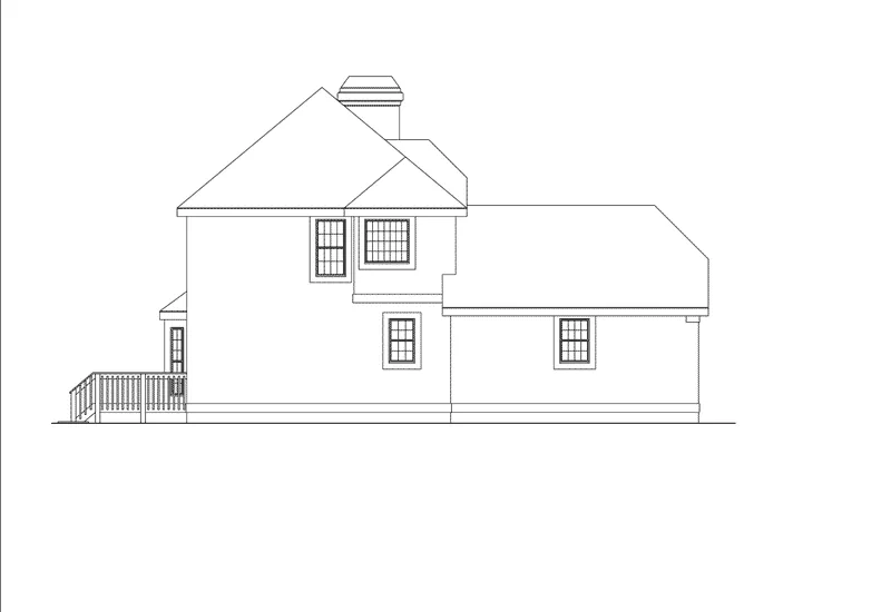 Cabin & Cottage House Plan Left Elevation - Hampton Narrow Lot Home 007D-0013 - Search House Plans and More