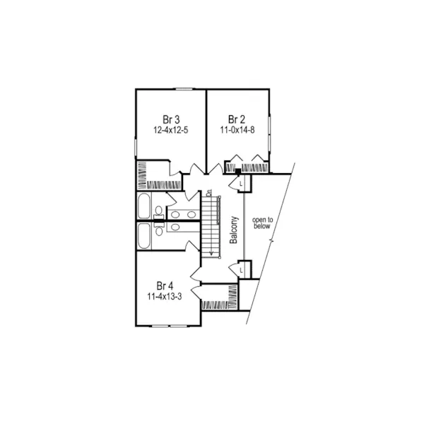 Sunbelt House Plan Second Floor - Norwick Traditional Home 007D-0014 - Shop House Plans and More