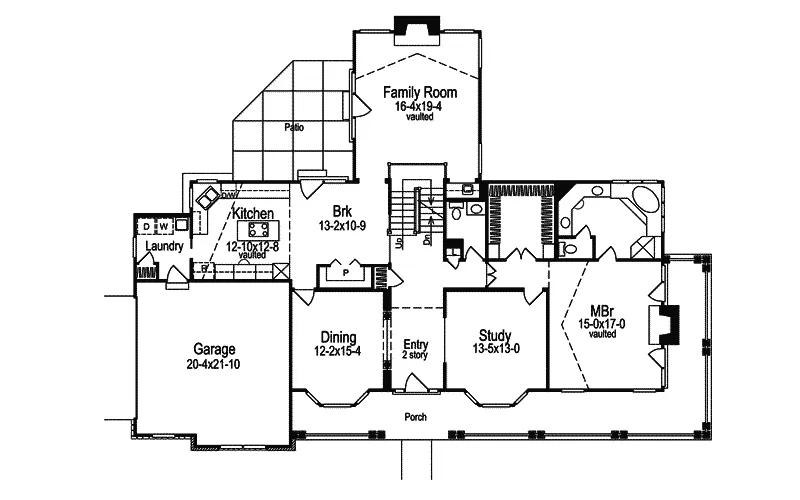Farmhouse Plan First Floor - Countryview Plantation Home 007D-0015 - Search House Plans and More
