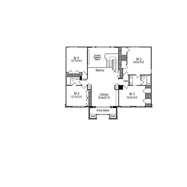 Greek Revival House Plan Second Floor - Cheshire Traditional Home 007D-0016 - Search House Plans and More