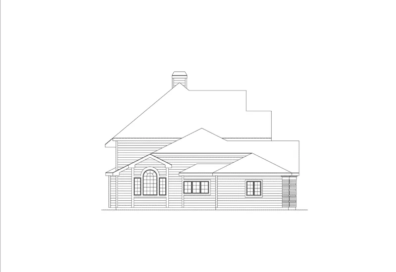 Traditional House Plan Left Elevation - Cheshire Traditional Home 007D-0016 - Search House Plans and More