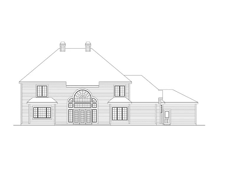 Traditional House Plan Rear Elevation - Cheshire Traditional Home 007D-0016 - Search House Plans and More