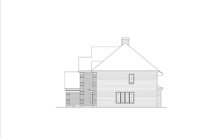 Traditional House Plan Right Elevation - Cheshire Traditional Home 007D-0016 - Search House Plans and More