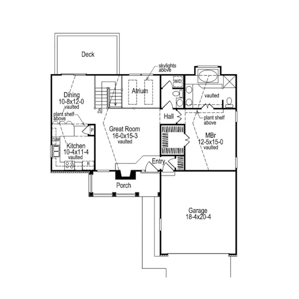 Country House Plan First Floor - Lawrenceville Ranch Home 007D-0018 - Shop House Plans and More