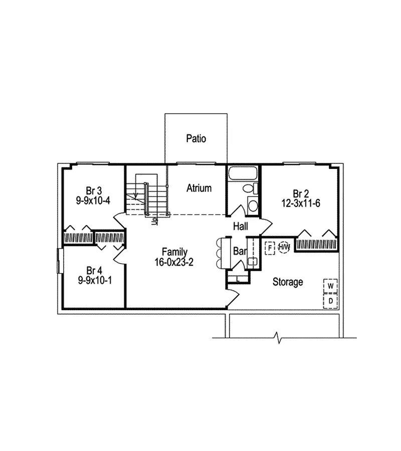 Vacation House Plan Lower Level Floor - Lawrenceville Ranch Home 007D-0018 - Shop House Plans and More