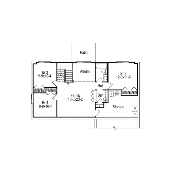 Country House Plan Lower Level Floor - Lawrenceville Ranch Home 007D-0018 - Shop House Plans and More