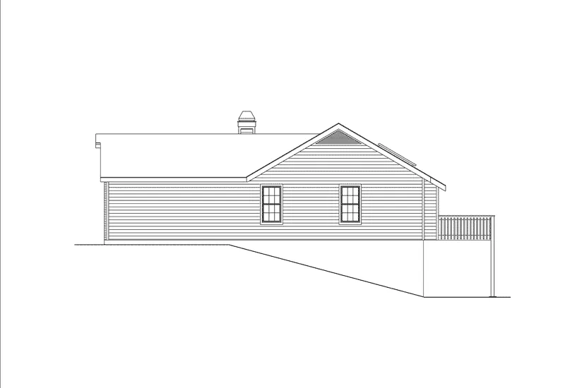 Ranch House Plan Right Elevation - Lawrenceville Ranch Home 007D-0018 - Shop House Plans and More