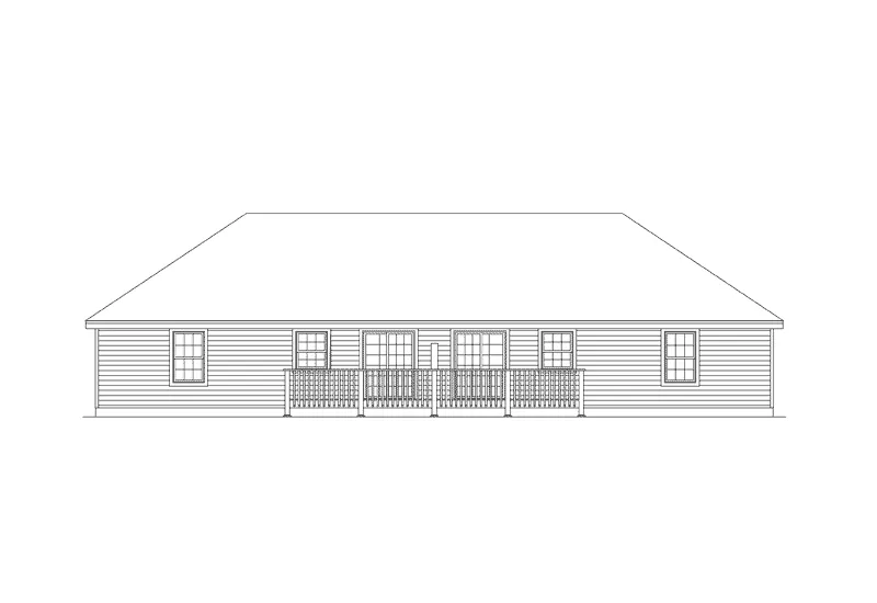 Ranch House Plan Rear Elevation - Brooktree Duplex Home 007D-0019 - Search House Plans and More