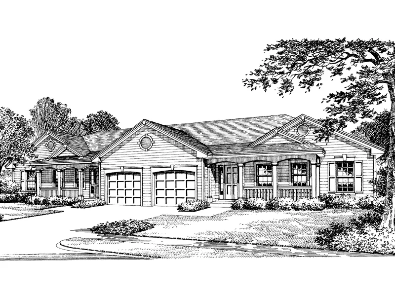 Neoclassical House Plan Front Image of House - Shadydale Multi-Family Duplex 007D-0020 - Shop House Plans and More