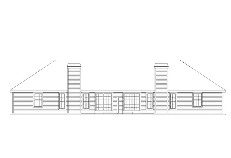 Country House Plan Rear Elevation - Shadydale Multi-Family Duplex 007D-0020 - Shop House Plans and More