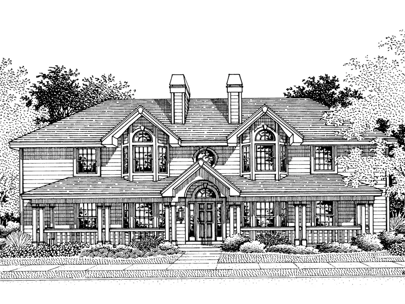 Multi-Family House Plan Front Image of House - Staunton Fourplex Multi-Family 007D-0021 - Shop House Plans and More
