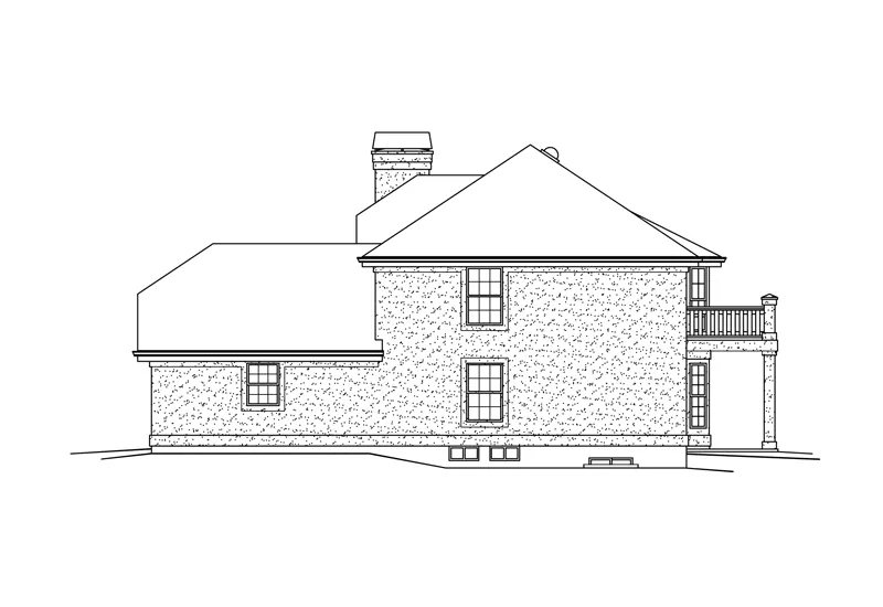 Ranch House Plan Right Elevation - Pasadena Fourplex Multi-Family 007D-0022 - Shop House Plans and More