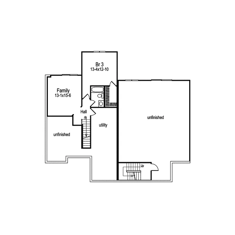 Multi-Family House Plan Lower Level Floor - Forest Hill Fourplex Home 007D-0023 - Search House Plans and More