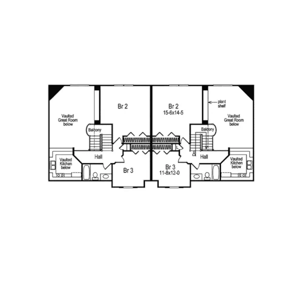 Country House Plan Second Floor - Countryridge Farmhouse Duplex 007D-0024 - Search House Plans and More